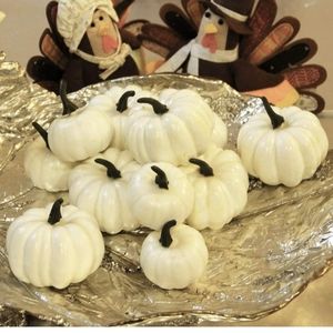 White pumpkin decorations